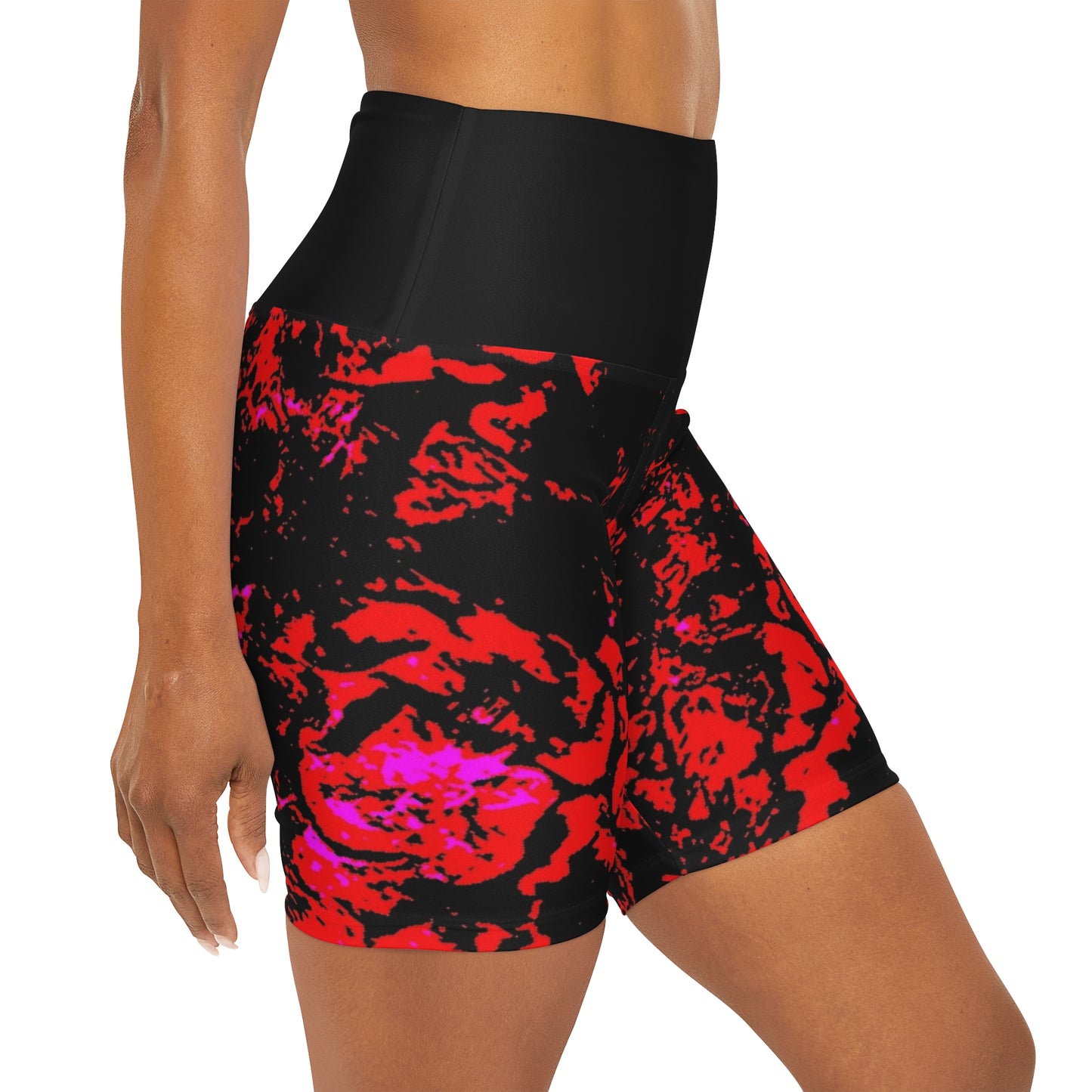 High Waisted Yoga Shorts (AOP)