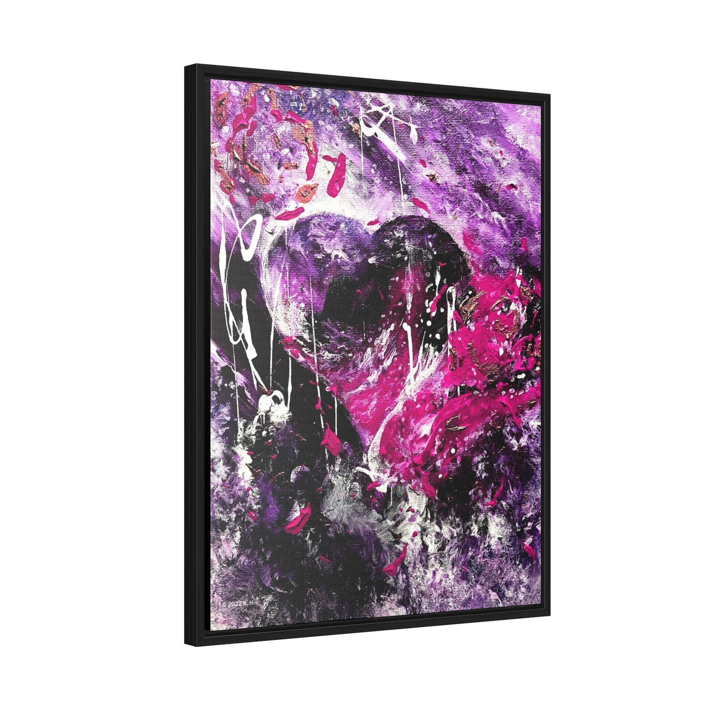 "Dreamy Love" (Magenta/Hot Pink) - Gallery Canvas Wraps, Vertical Frame