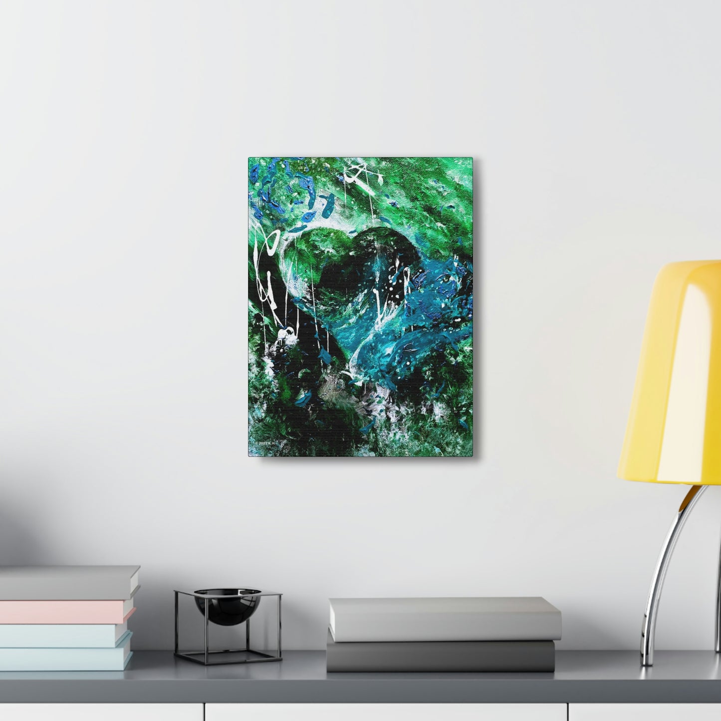 "Dreamy Love" (Forest Green/Teal) - Canvas Gallery Wraps