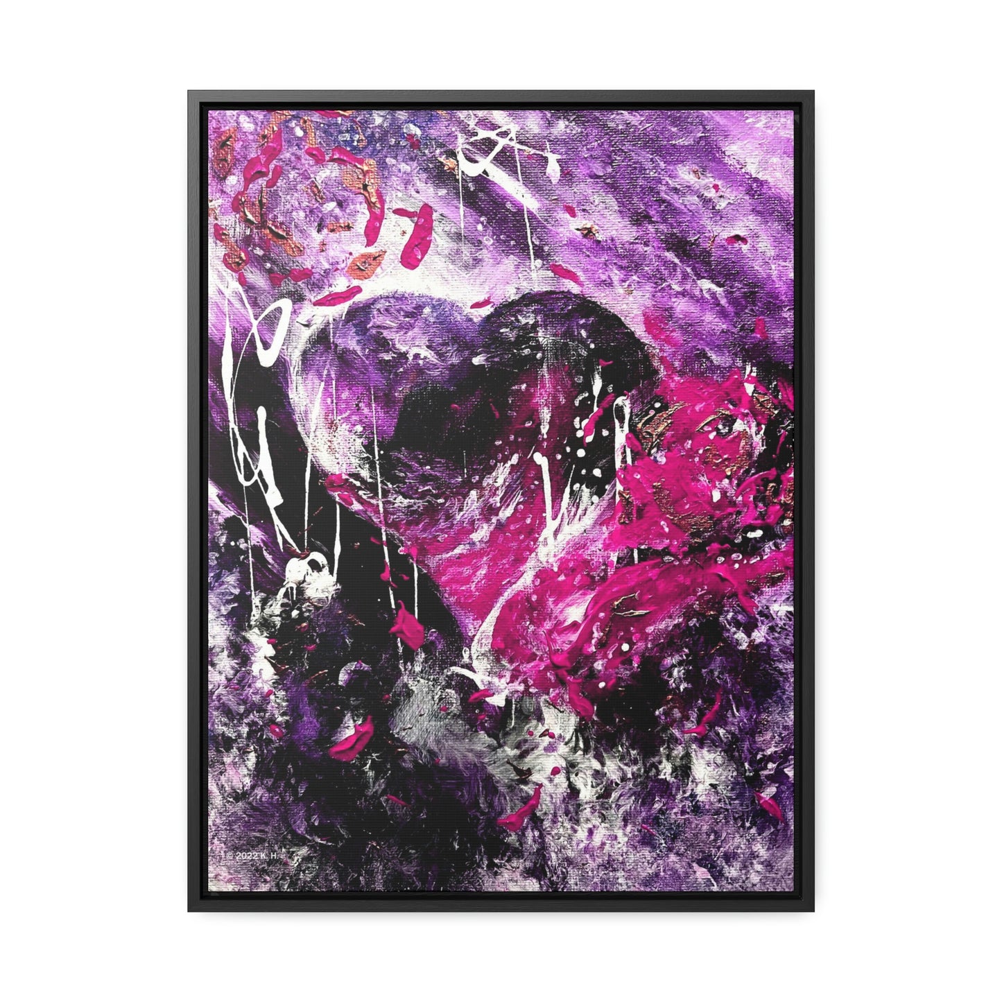 "Dreamy Love" (Magenta/Hot Pink) - Gallery Canvas Wraps, Vertical Frame