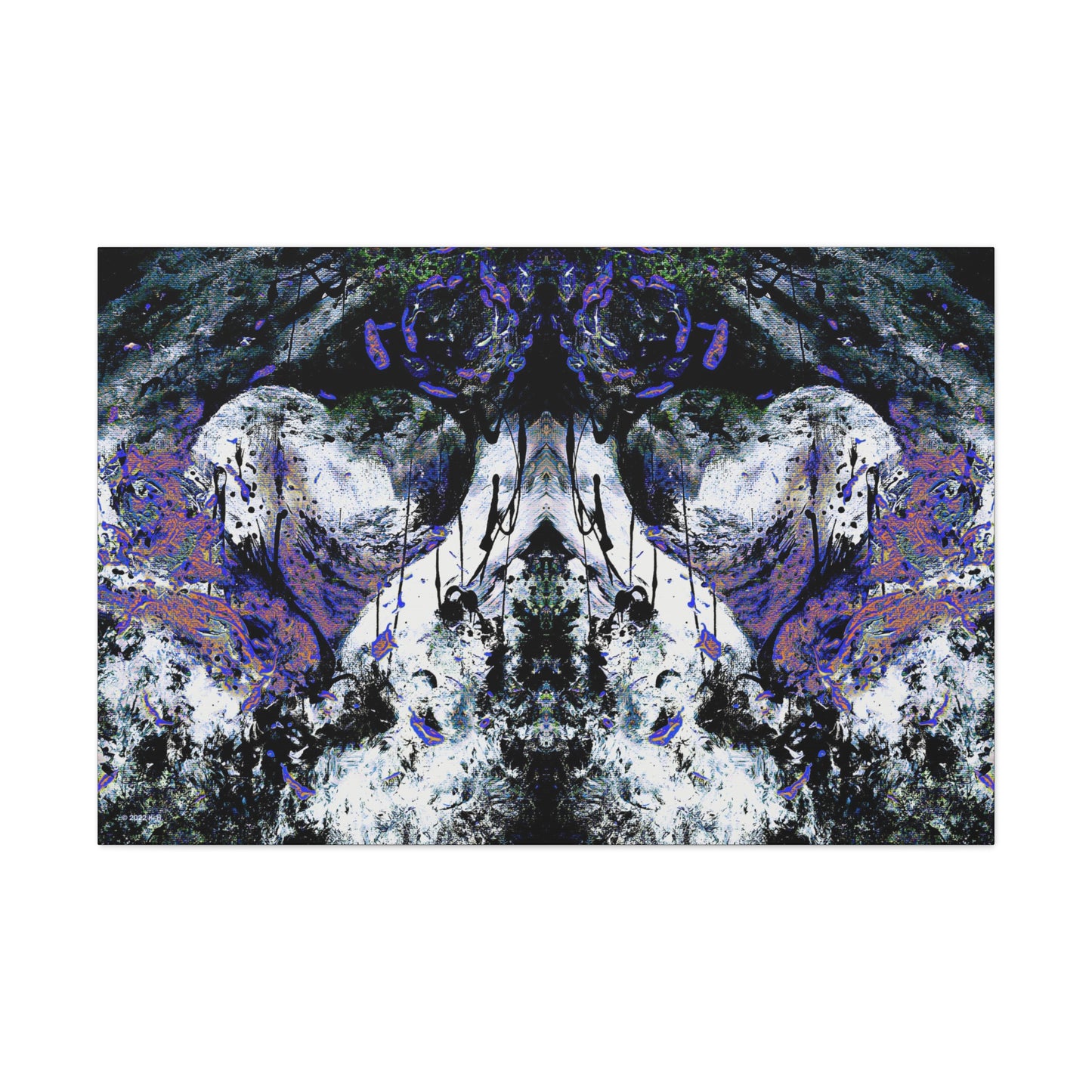 "Dreamy Love" (Cosmic Fusion - White/Black/Sapphire II) - Canvas Gallery Wraps