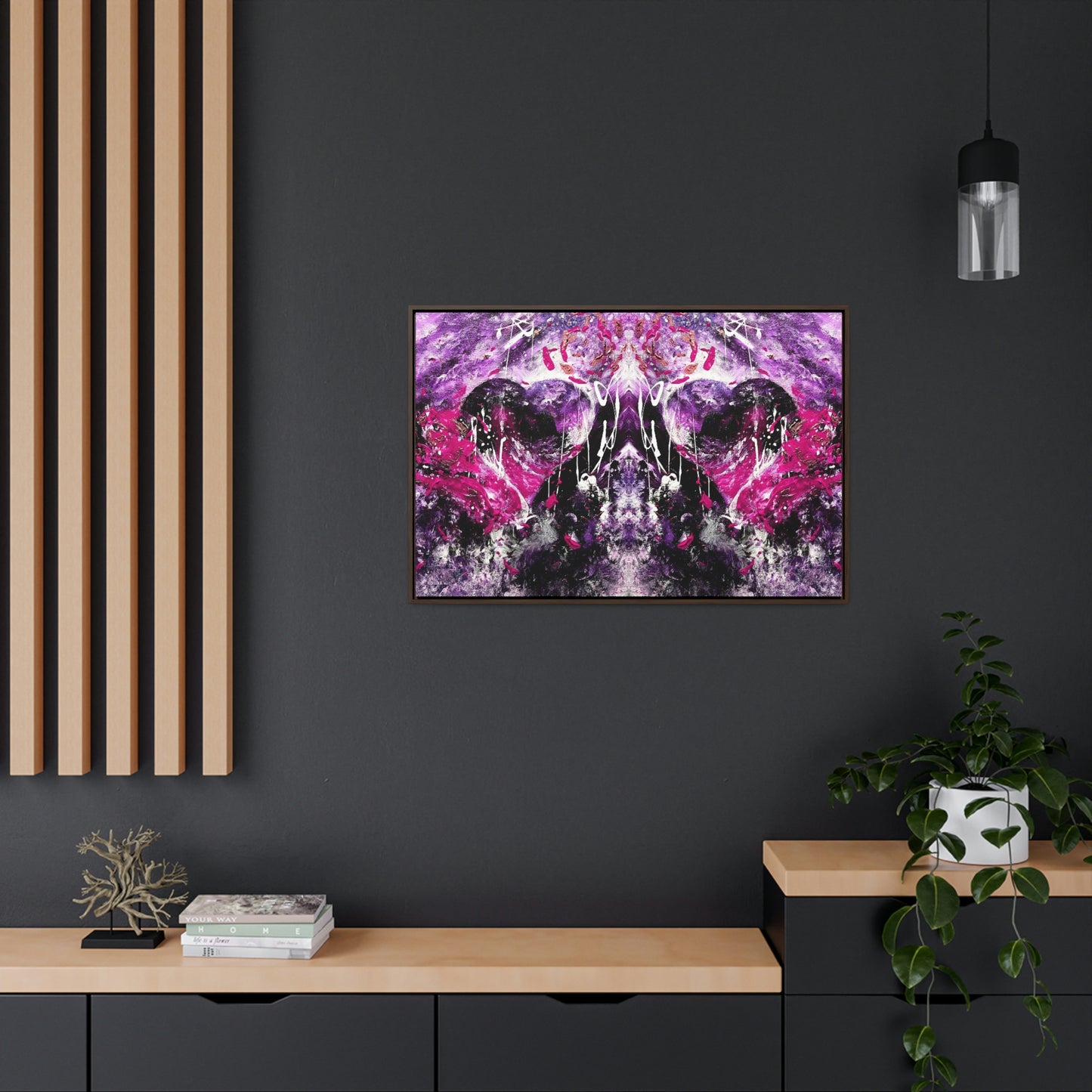 "Dreamy Love" (Magenta/Hot Pink II) - Gallery Canvas Wraps, Horizontal Frame