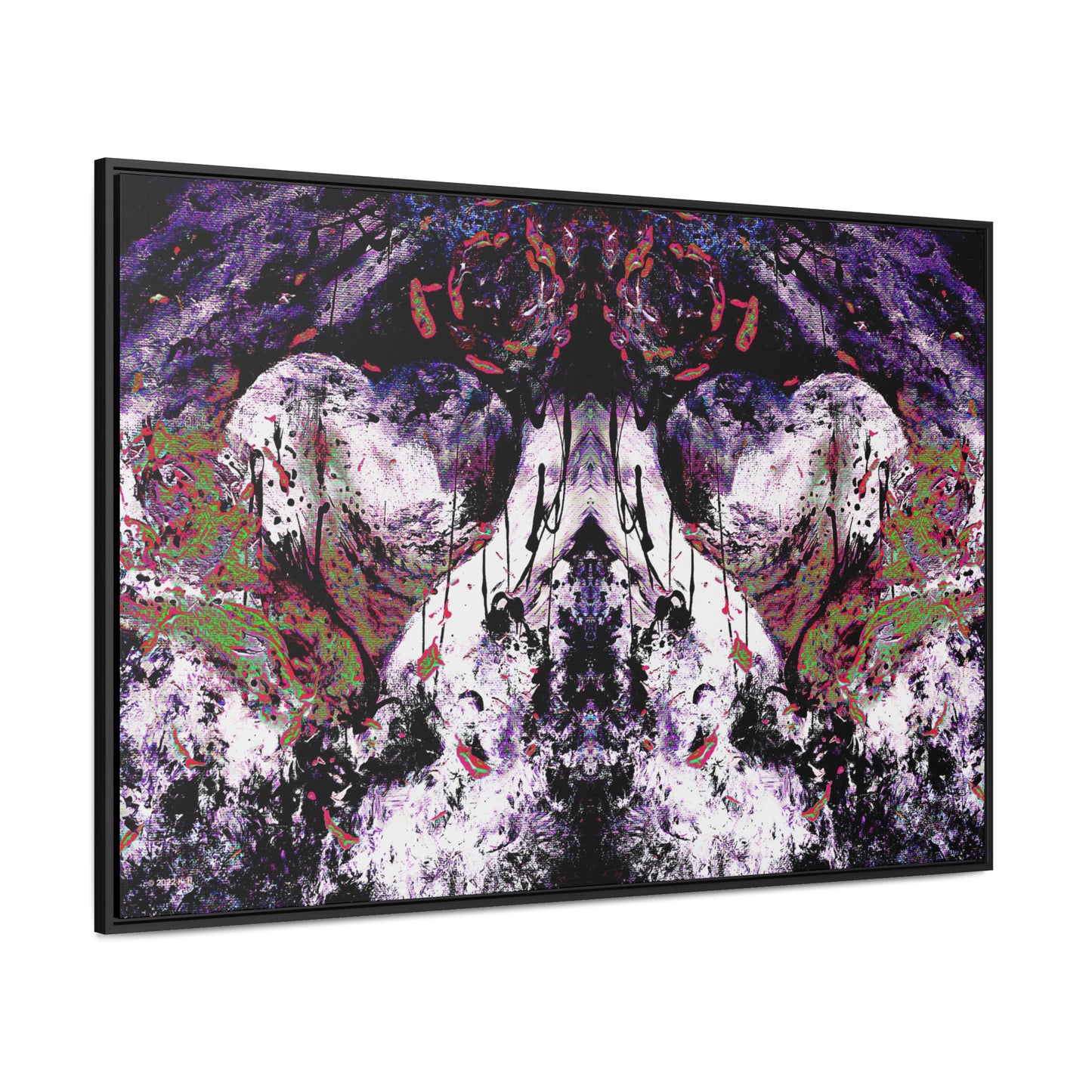 "Dreamy Love" (Cosmic Fusion - White/Black/Purple II) - Gallery Canvas Wraps, Horizontal Frame