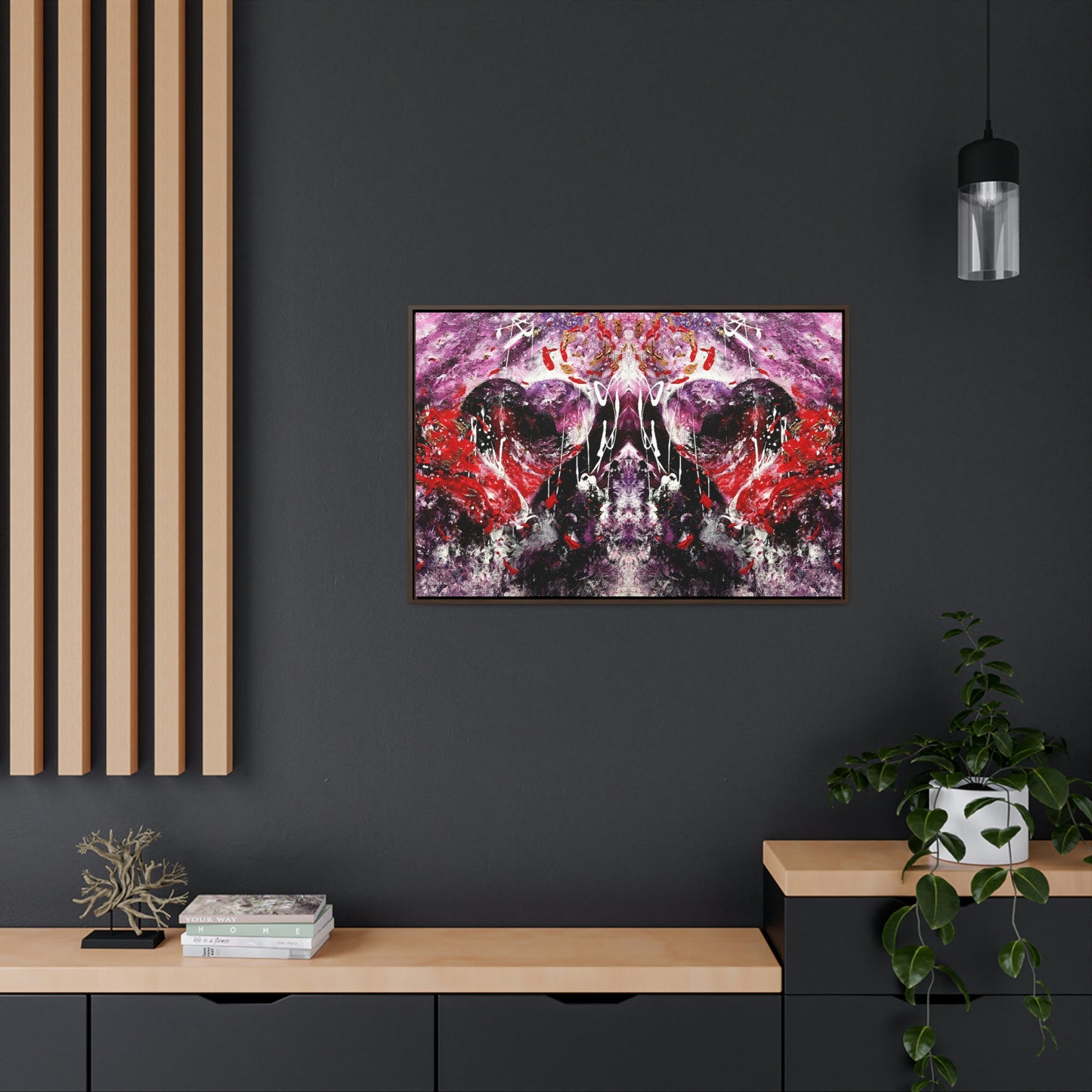 "Dreamy Love" (Scarlet/Plum II) - Gallery Canvas Wraps, Horizontal Frame