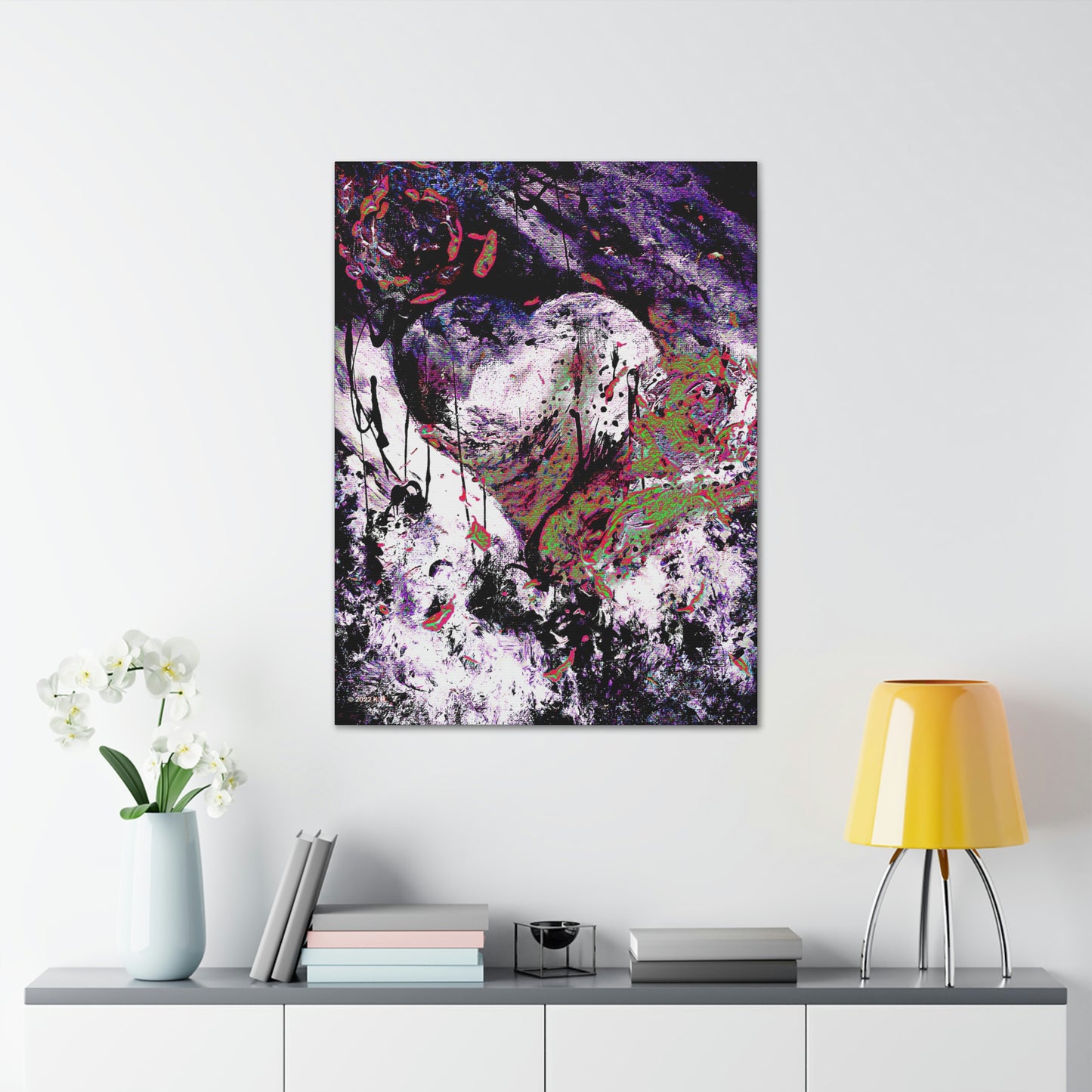 "Dreamy Love" (Cosmic Fusion - White/Black/Purple) - Canvas Gallery Wraps