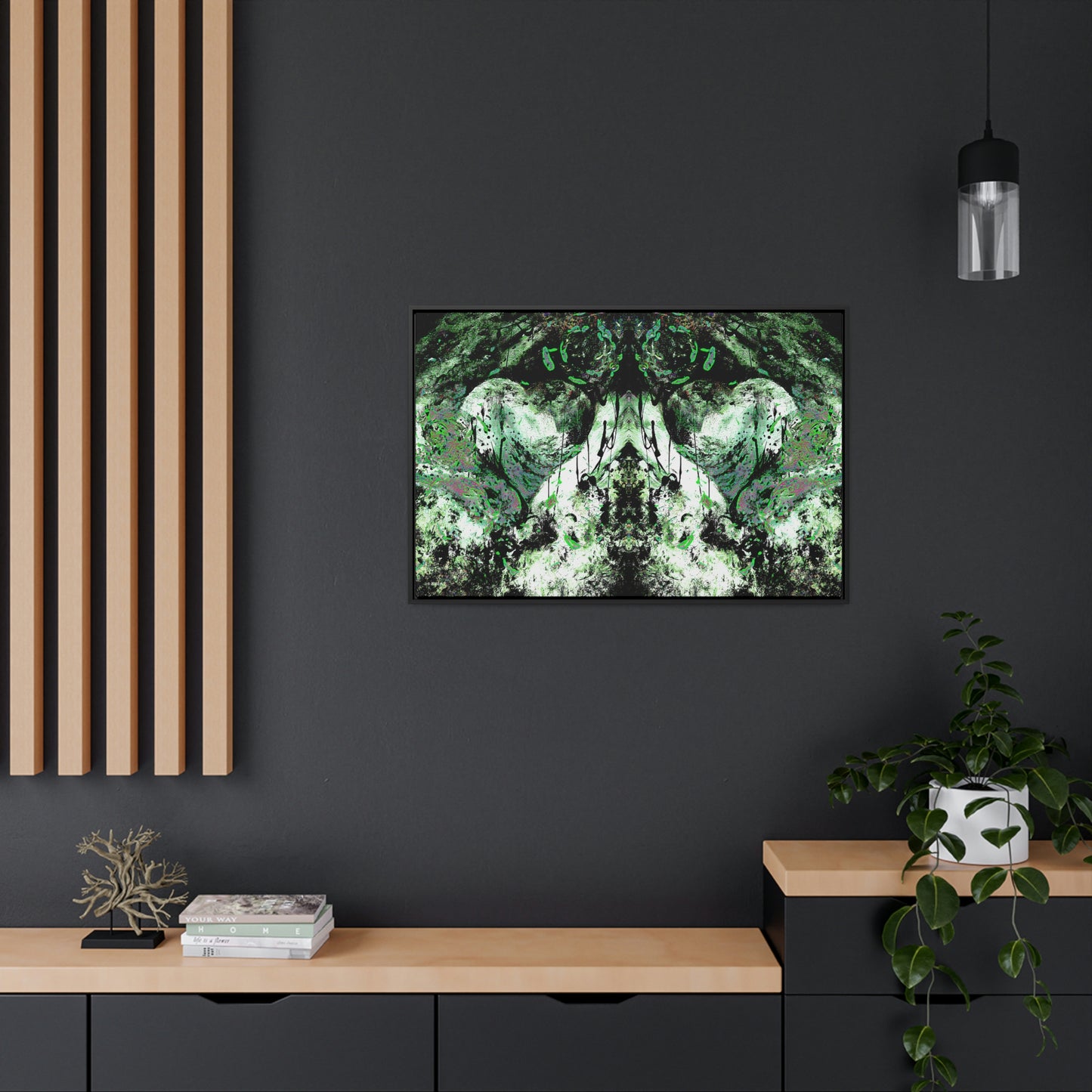 "Dreamy Love" (Cosmic Fusion - Shamrock Green II) - Gallery Canvas Wraps, Horizontal Frame