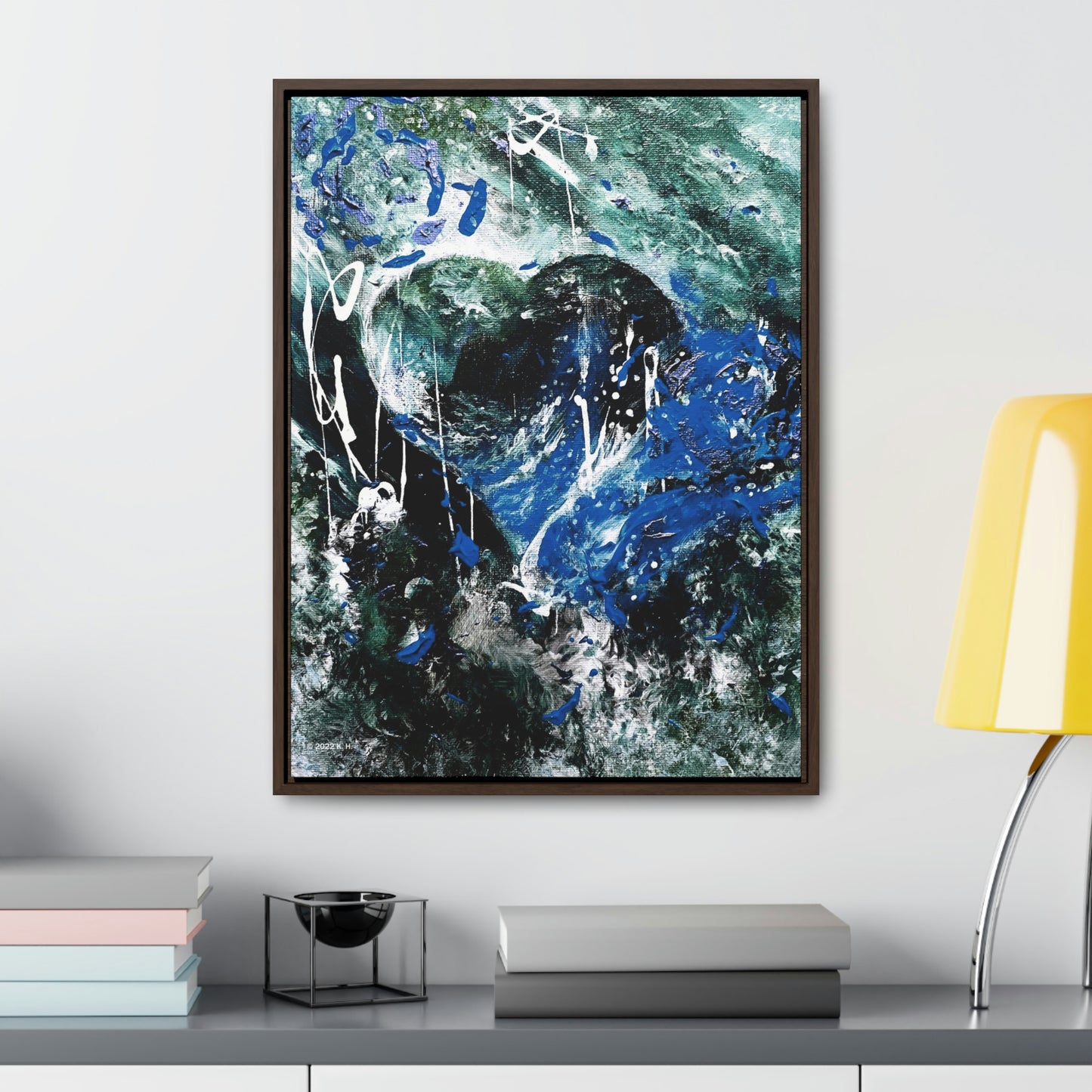 "Dreamy Love" (Sapphire) - Gallery Canvas Wraps, Vertical Frame