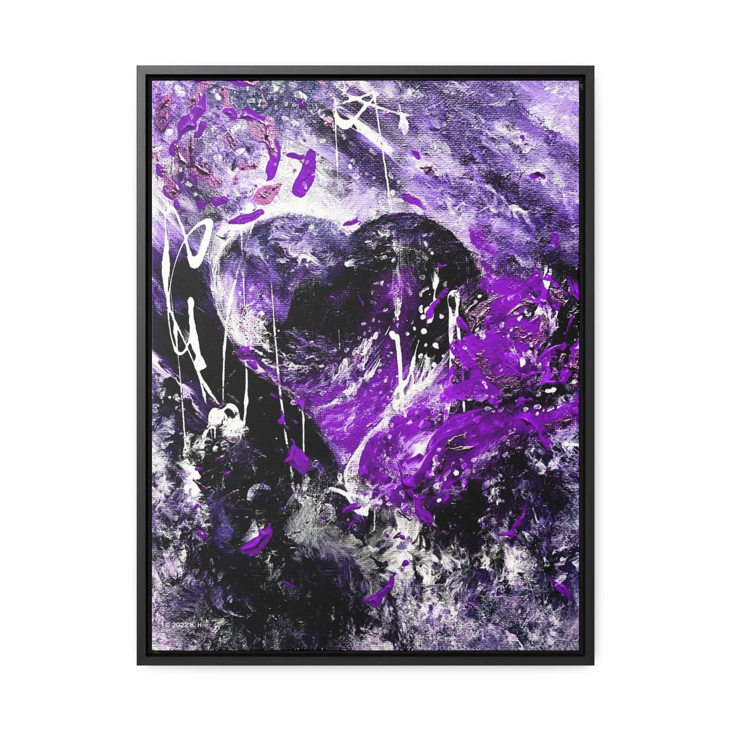 "Dreamy Love" (Violet/Lavender) - Gallery Canvas Wraps, Vertical Frame