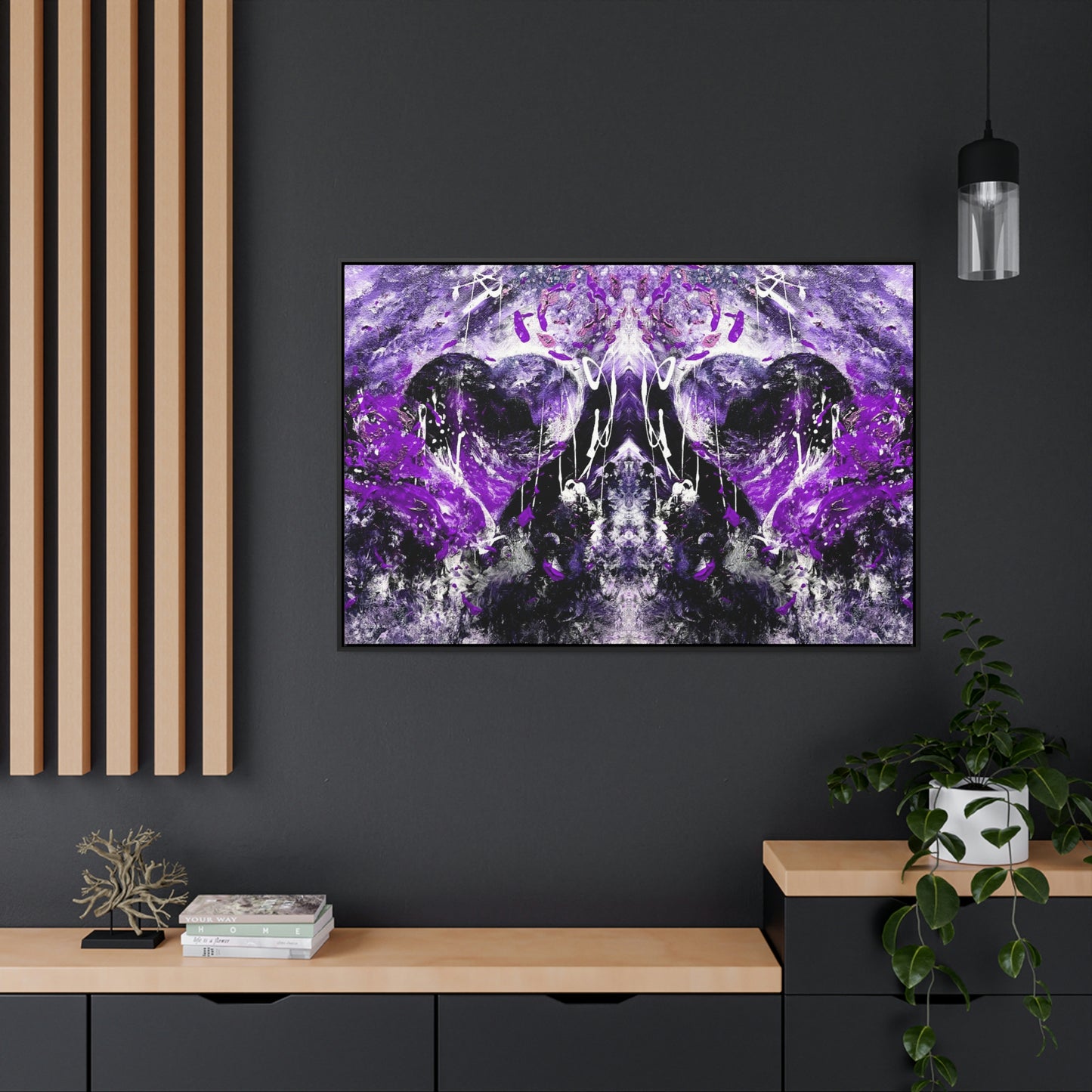 "Dreamy Love" (Violet/Lavender II) - Gallery Canvas Wraps, Horizontal Frame