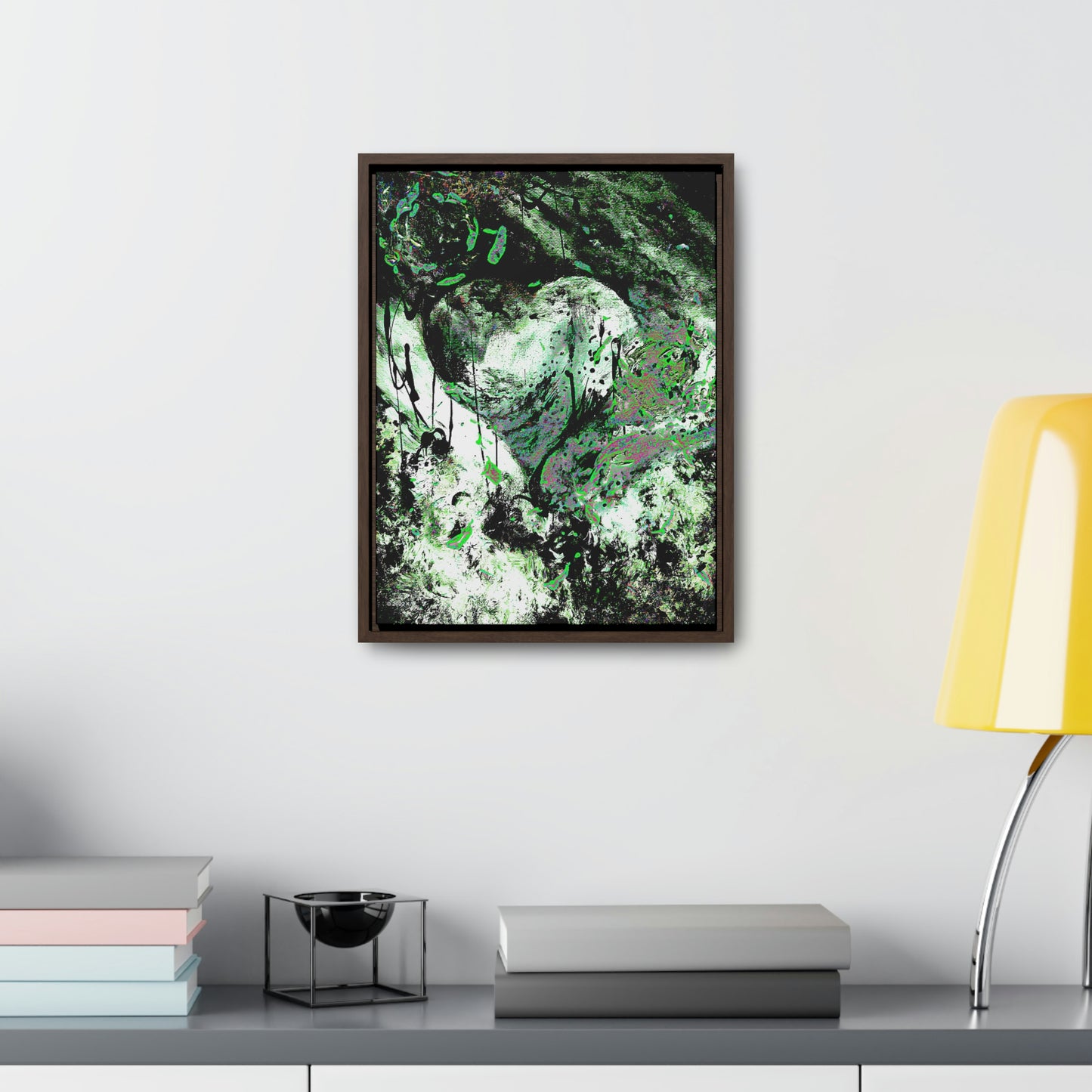 "Dreamy Love" (Cosmic Fusion - Shamrock Green) - Gallery Canvas Wraps, Vertical Frame