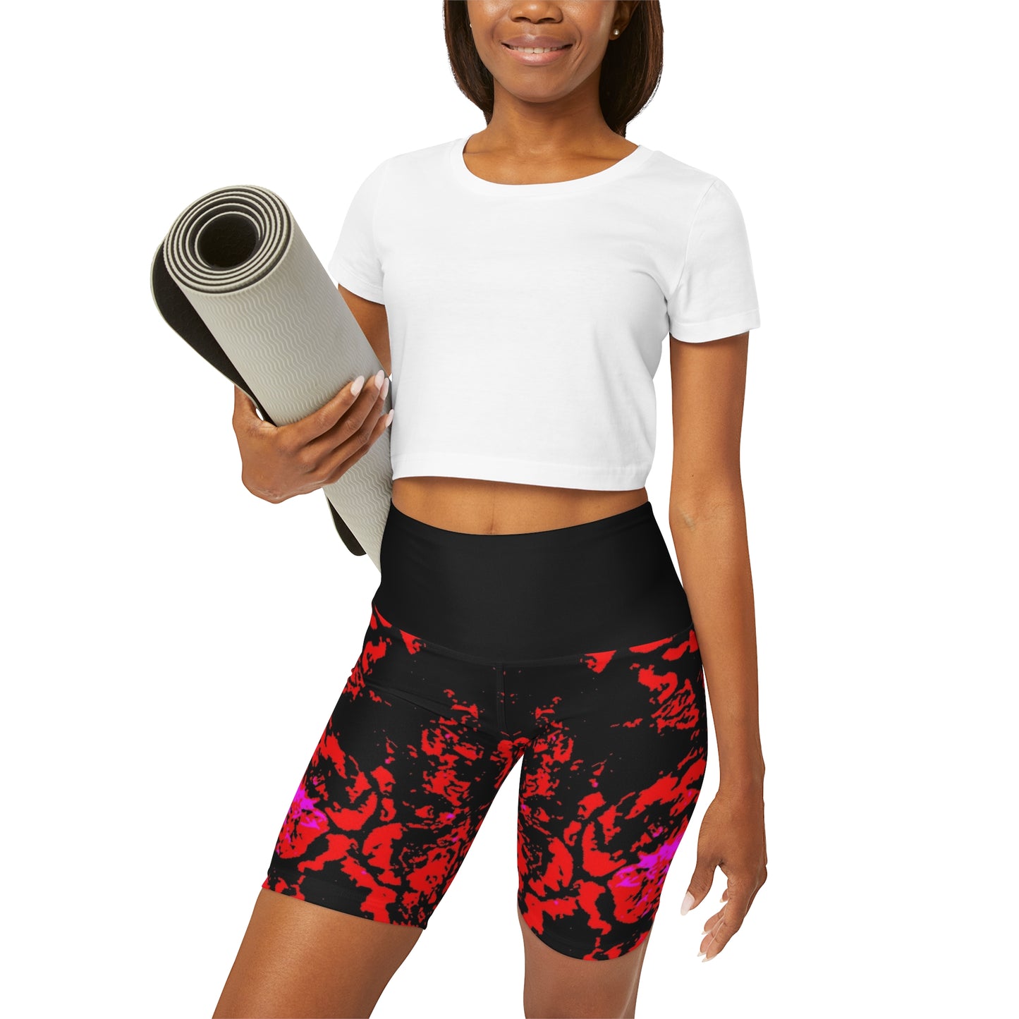 High Waisted Yoga Shorts (AOP)