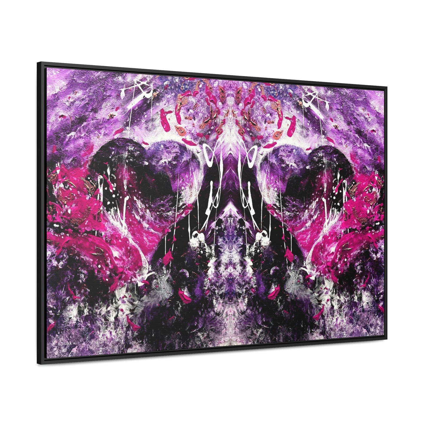 "Dreamy Love" (Magenta/Hot Pink II) - Gallery Canvas Wraps, Horizontal Frame