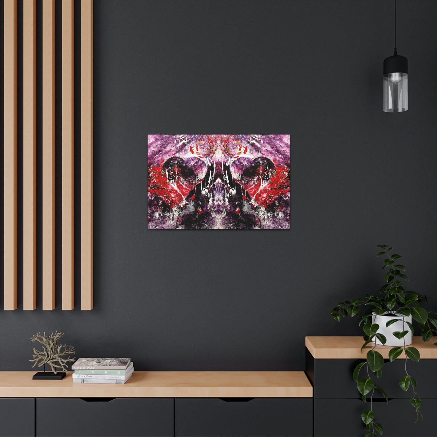 "Dreamy Love" (Scarlet/Plum II) - Canvas Gallery Wraps
