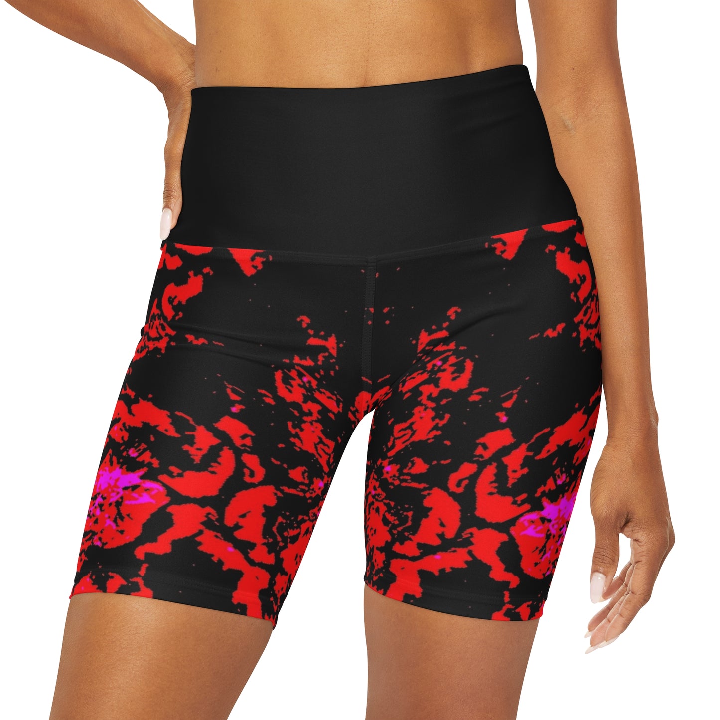 High Waisted Yoga Shorts (AOP)
