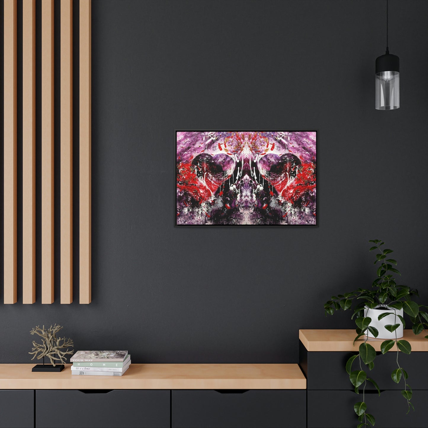 "Dreamy Love" (Scarlet/Plum II) - Gallery Canvas Wraps, Horizontal Frame