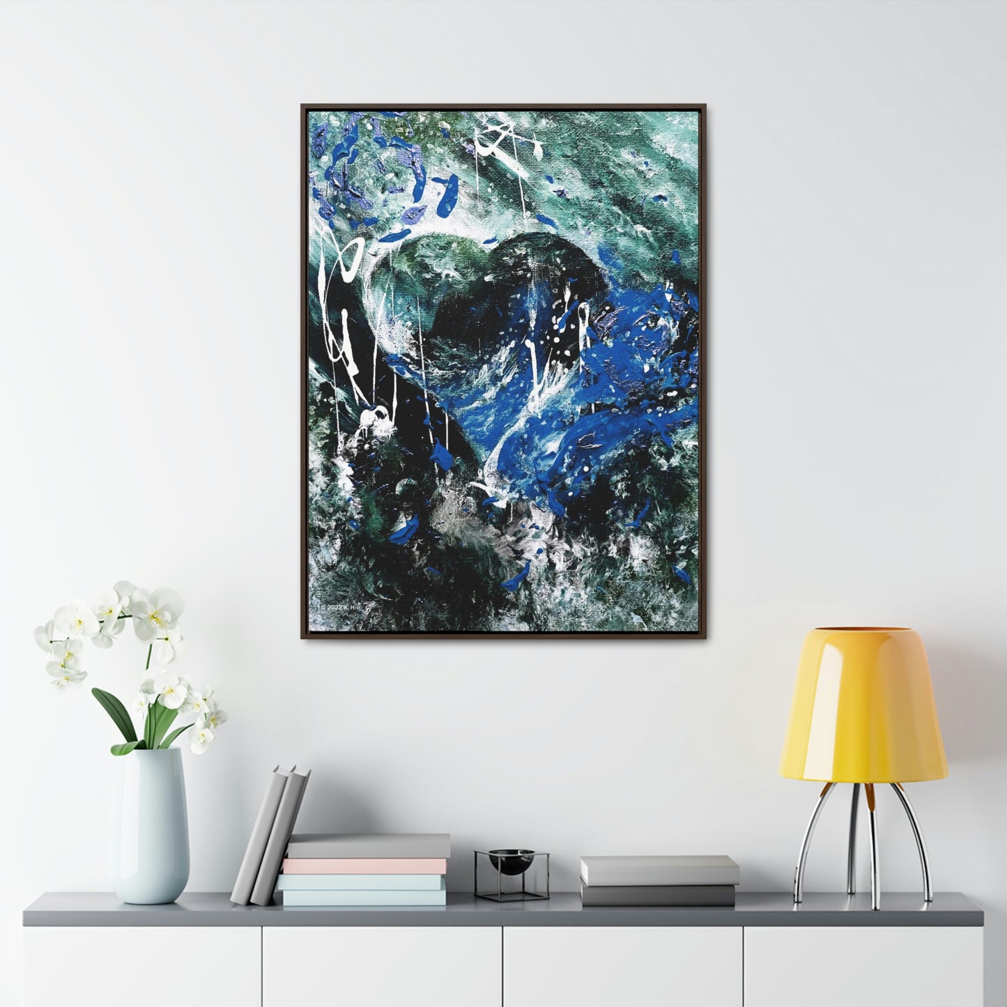 "Dreamy Love" (Sapphire) - Gallery Canvas Wraps, Vertical Frame