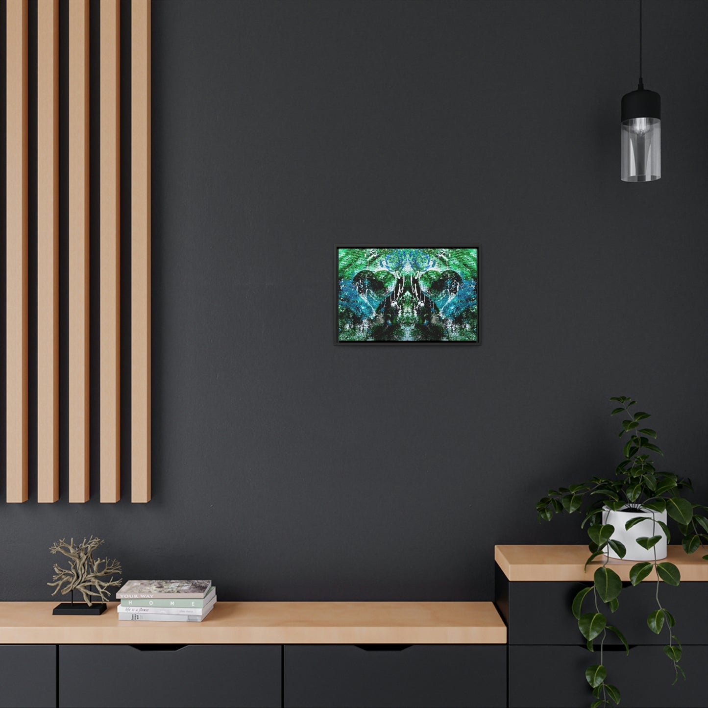 "Dreamy Love" (Forest Green/Teal II) - Gallery Canvas Wraps, Horizontal Frame