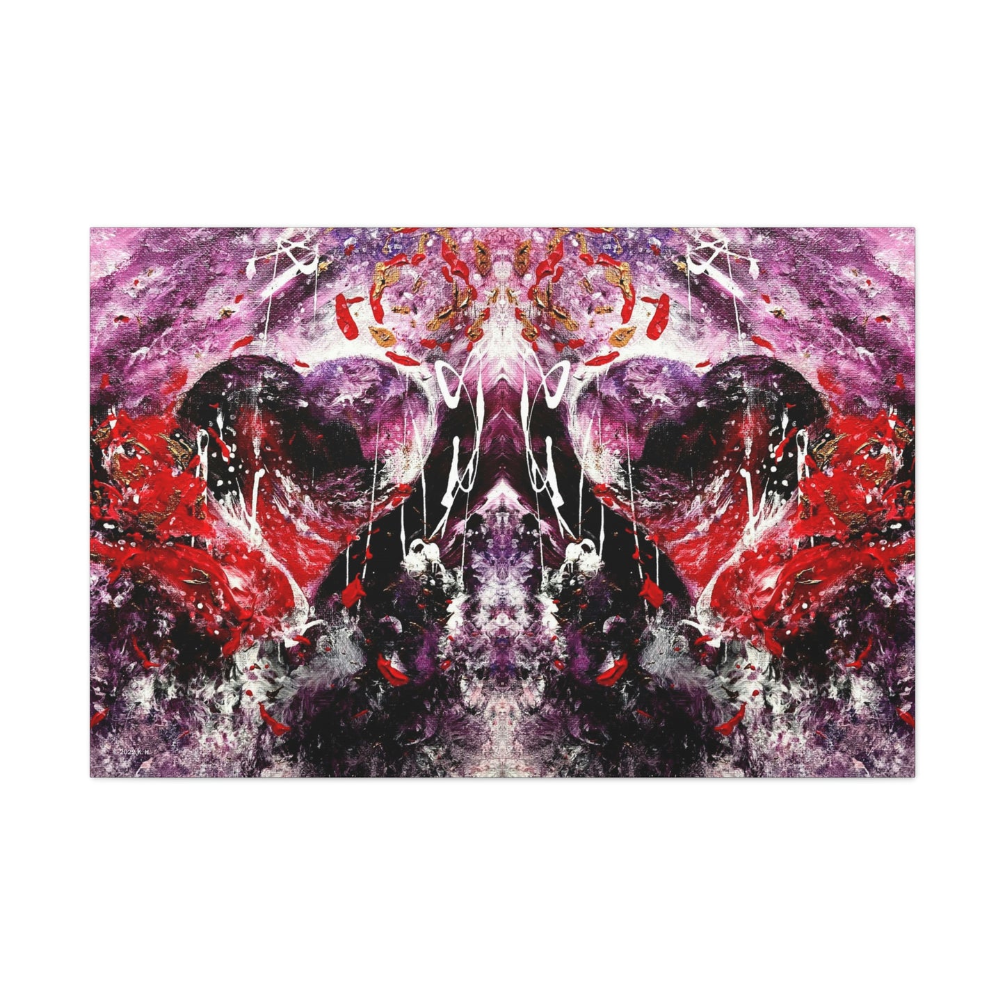 "Dreamy Love" (Scarlet/Plum II) - Canvas Gallery Wraps