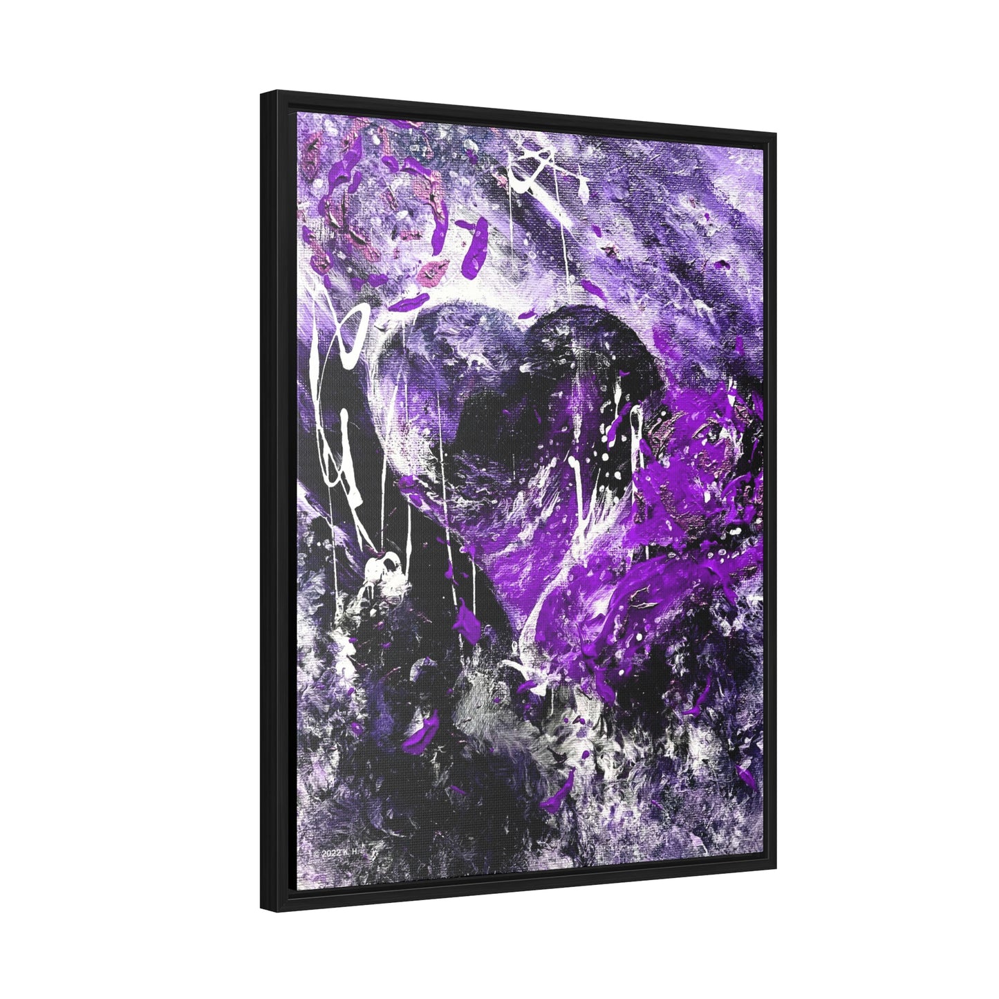 "Dreamy Love" (Violet/Lavender) - Gallery Canvas Wraps, Vertical Frame