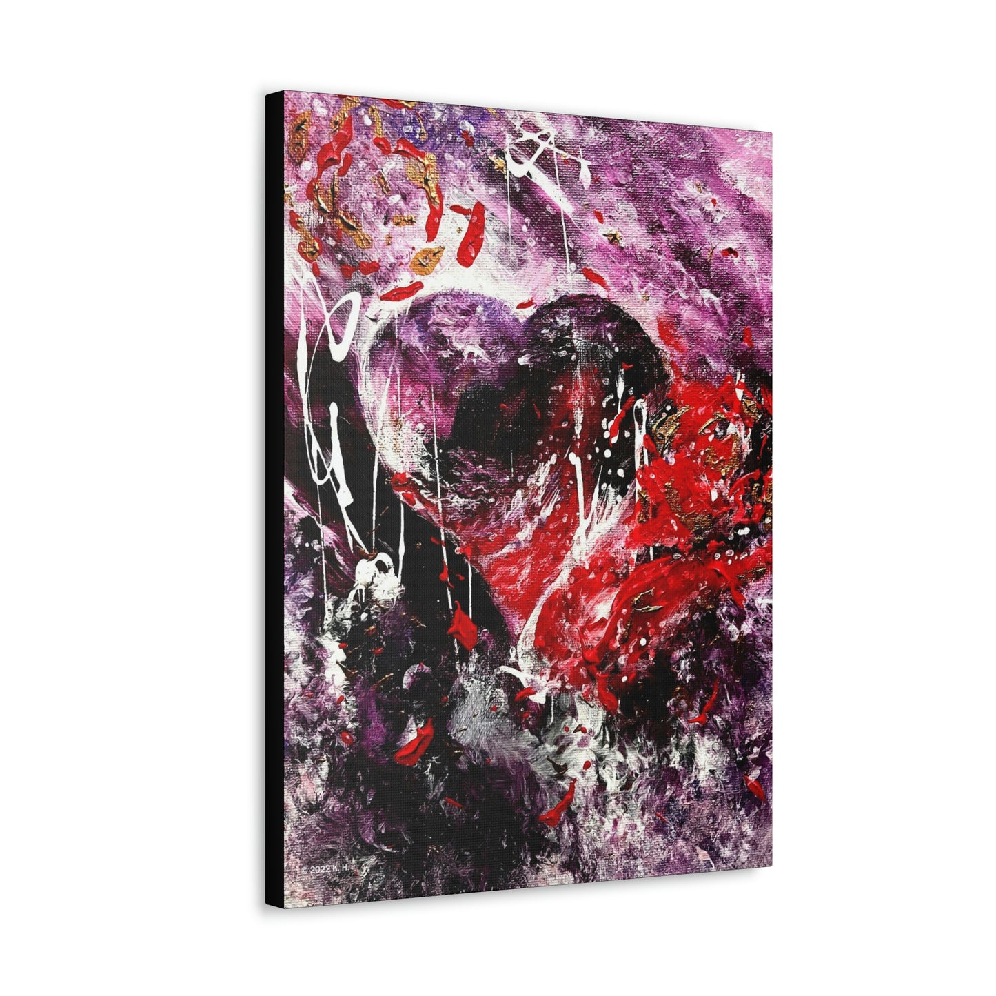 "Dreamy Love" (Scarlet/Plum) - Canvas Gallery Wraps