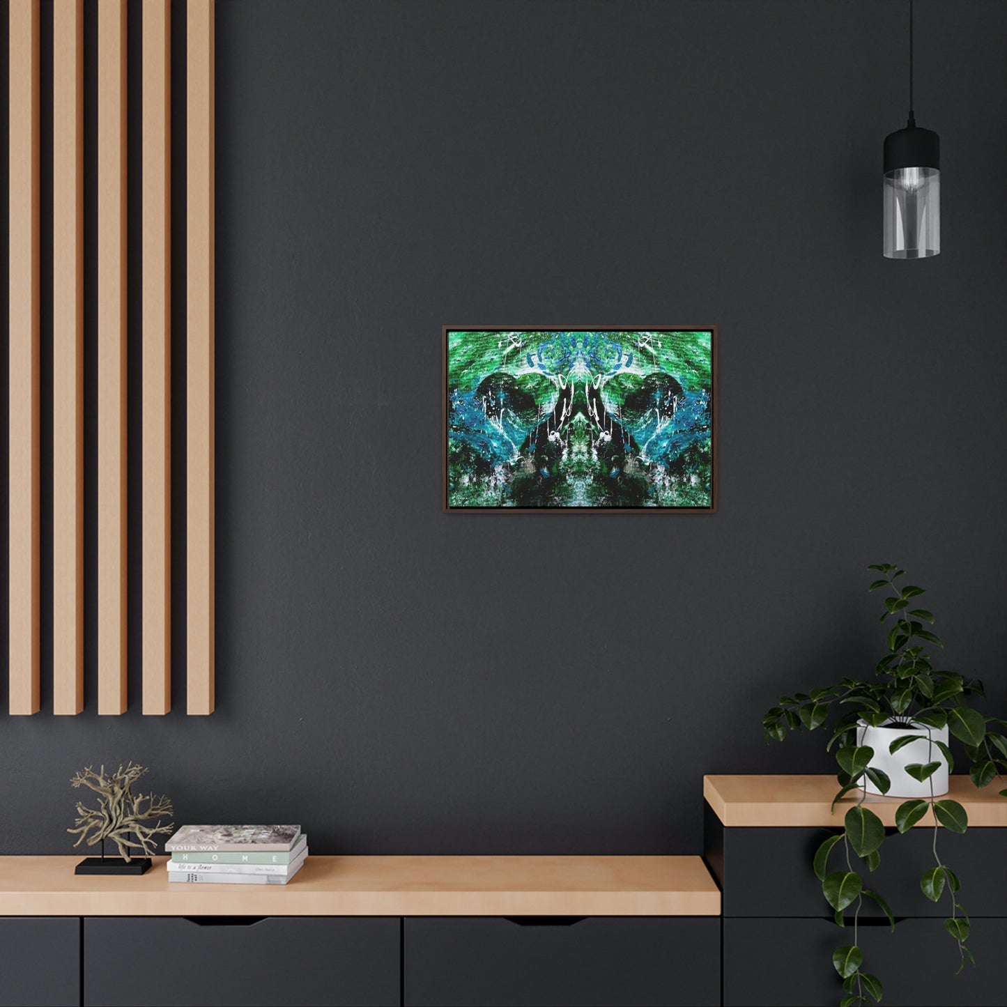 "Dreamy Love" (Forest Green/Teal II) - Gallery Canvas Wraps, Horizontal Frame