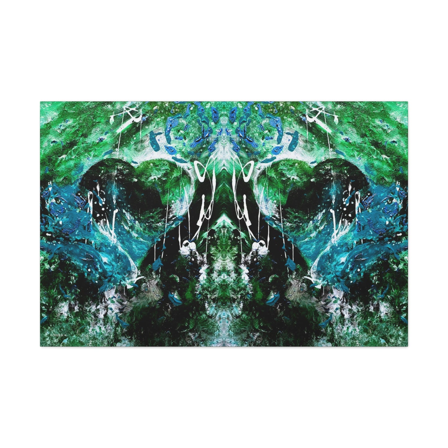 "Dreamy Love" (Forest Green/Teal II) - Canvas Gallery Wraps
