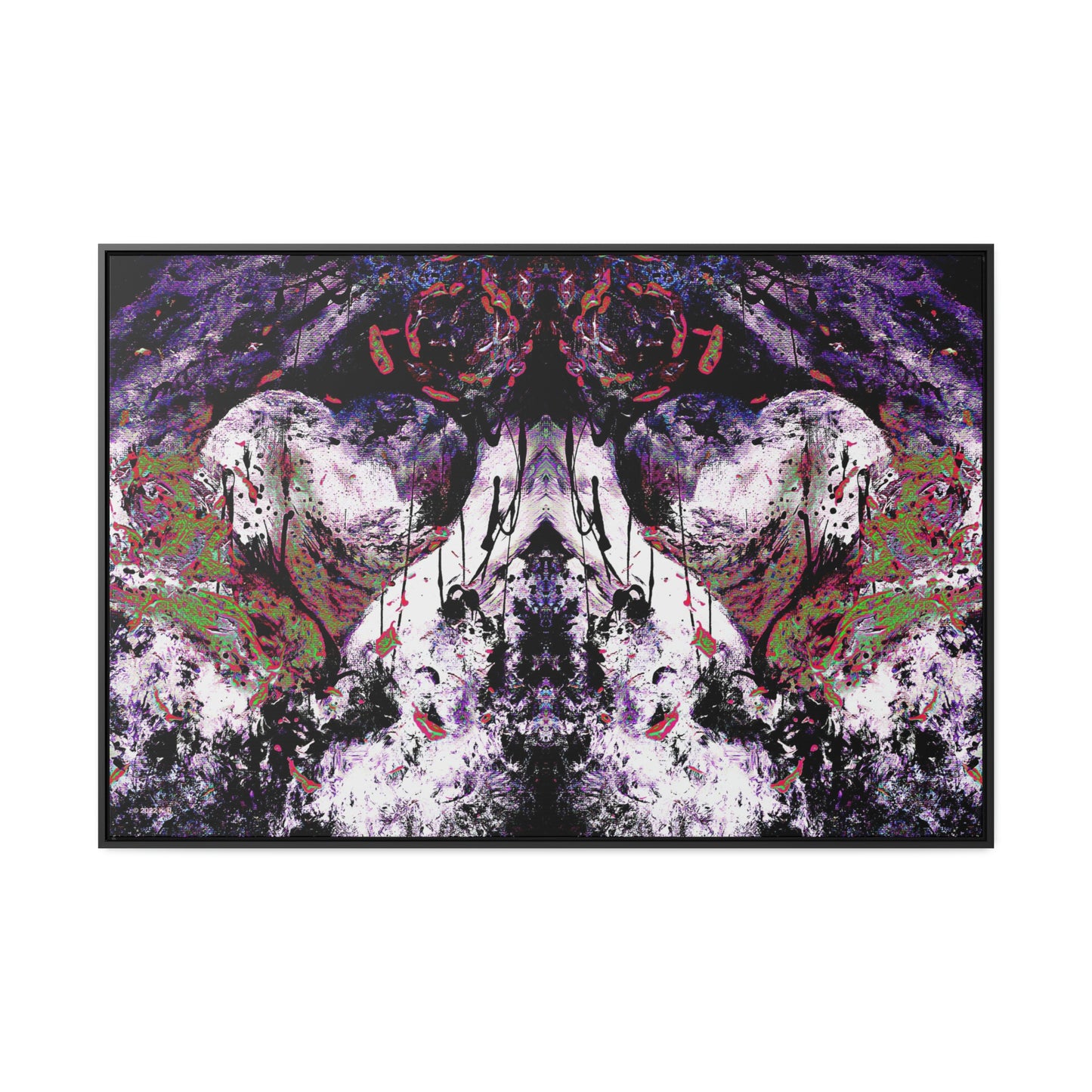 "Dreamy Love" (Cosmic Fusion - White/Black/Purple II) - Gallery Canvas Wraps, Horizontal Frame