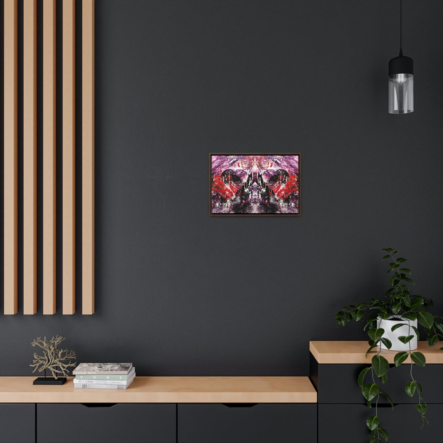 "Dreamy Love" (Scarlet/Plum II) - Gallery Canvas Wraps, Horizontal Frame