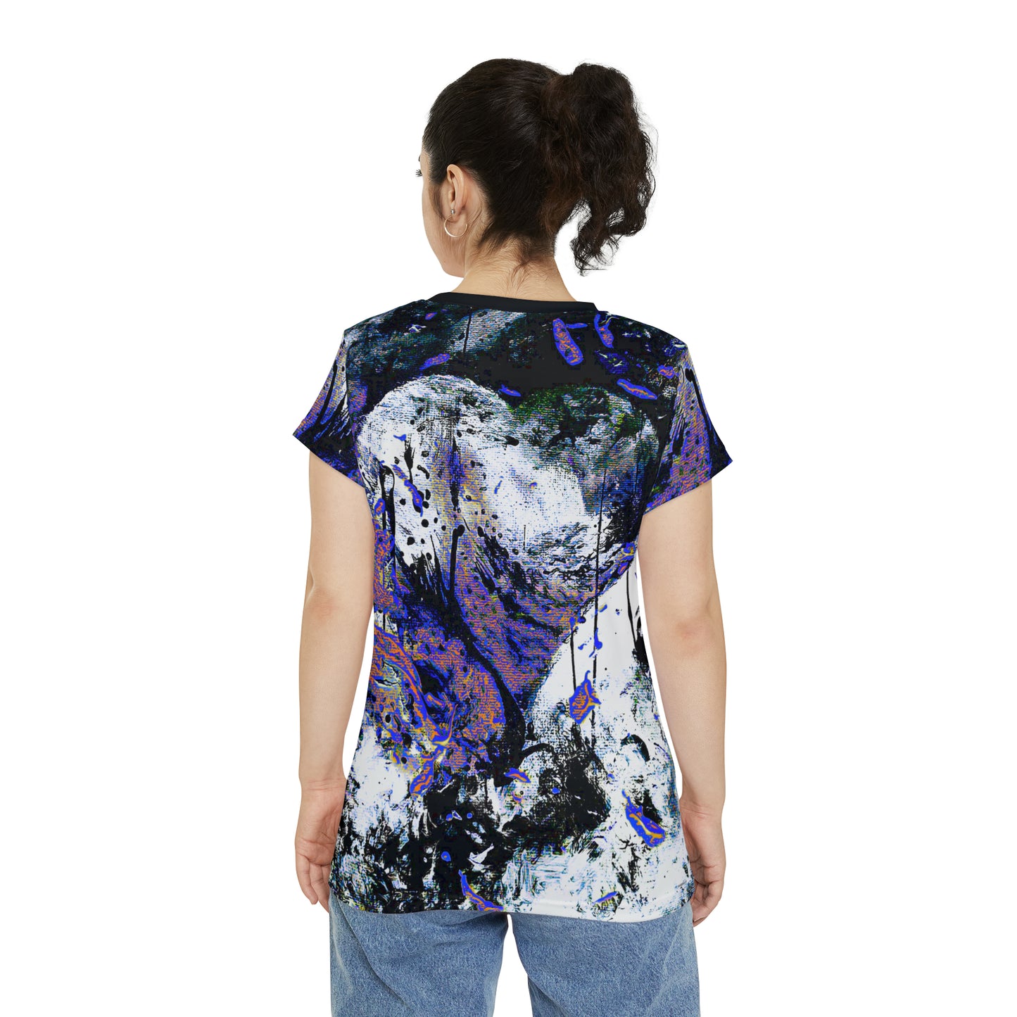 "Dreamy Love" (Cosmic Fusion - Sapphire) - Women's Scoop Neck Tee (w/ heart)
