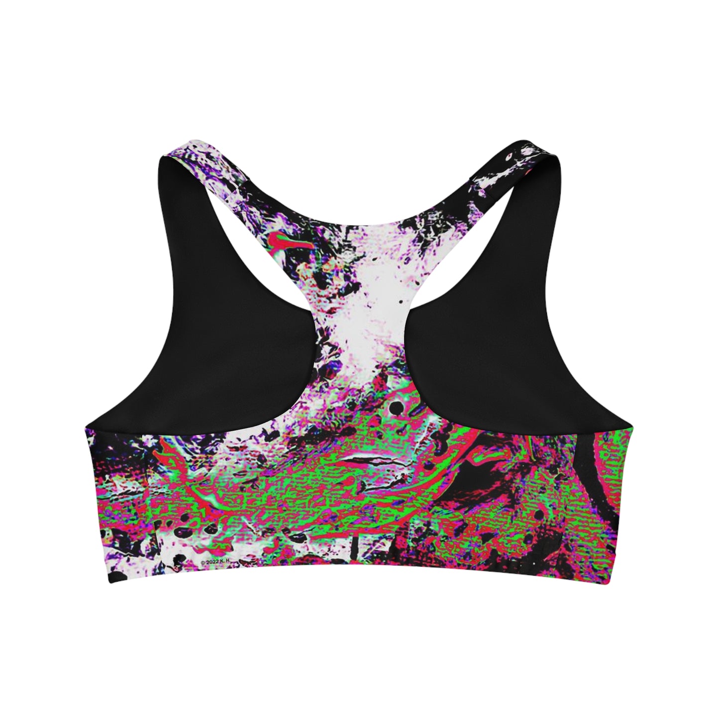 "Dreamy Love" (Cosmic Fusion - Green/Scarlet/Purple) - Seamless Sports Bra