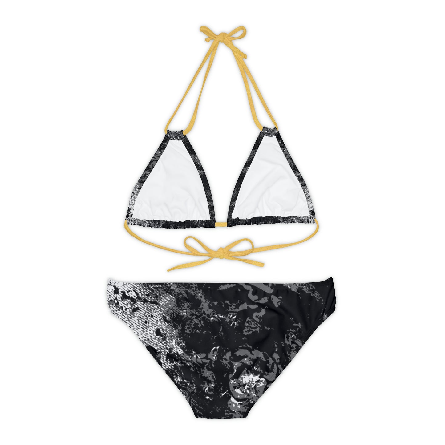 "Mystic Cube" (Cosmic Fusion - Dark Charcoal) - Strappy Bikini Set