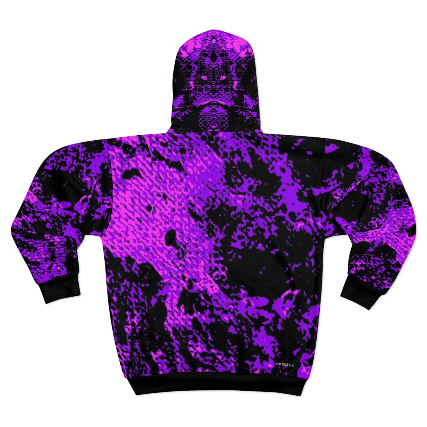 "Mystic Cube" (Cosmic Fusion - Violet/Hot Pink) - Unisex Zip Hoodie