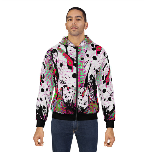 "Dreamy Love" (Cosmic Fusion - Green/Scarlet/Purple) - Unisex Zip Hoodie (w/out heart)