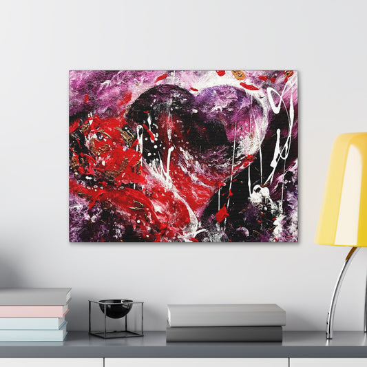 "Dreamy Love" (Scarlet/Plum) - Horizontal Canvas Gallery Wraps