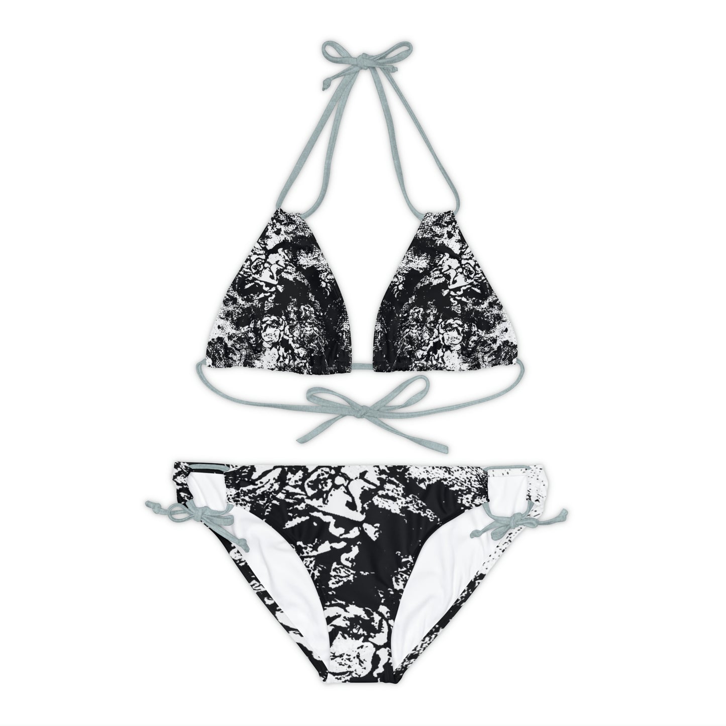 "Mystic Cube" (Cosmic Fusion - Light Charcoal) - Strappy Bikini Set