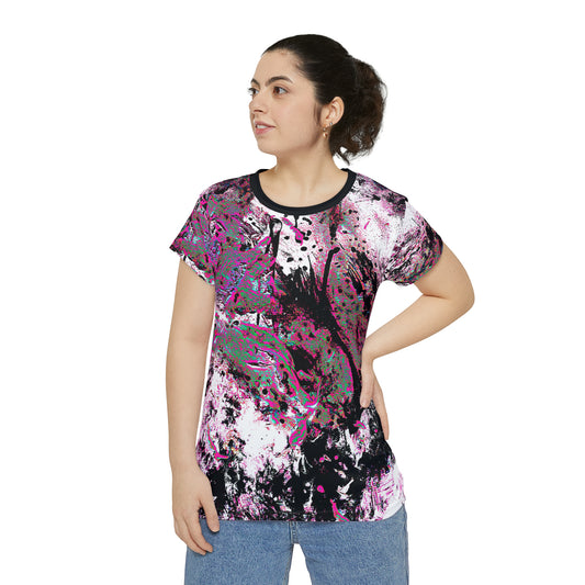 "Dreamy Love" (Cosmic Fusion - Magenta) - Women's Scoop Neck Tee (w/ heart)