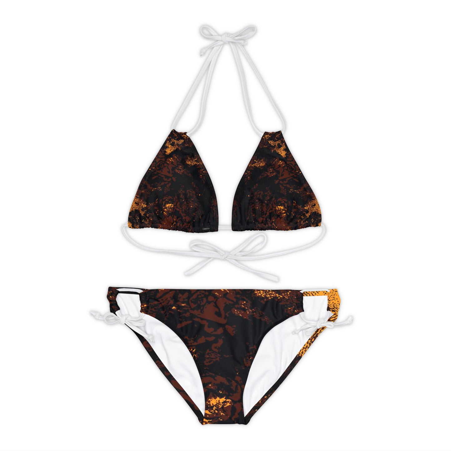 "Mystic Cube" (Cosmic Fusion - Espresso/Topaz) - Strappy Bikini Set