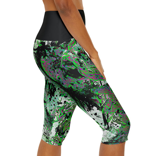 "Dreamy Love" (Cosmic Fusion - Shamrock Green) - Yoga Capri Leggings