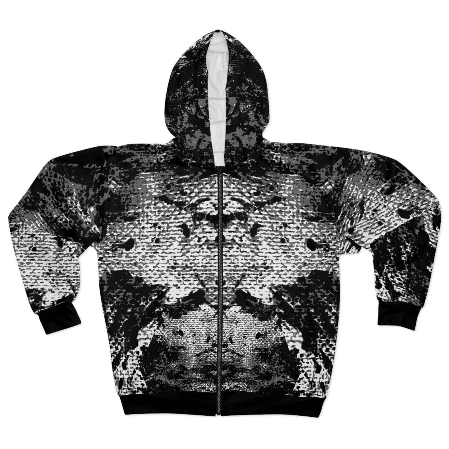 "Mystic Cube" (Cosmic Fusion - Dark Charcoal) - Unisex Zip Hoodie