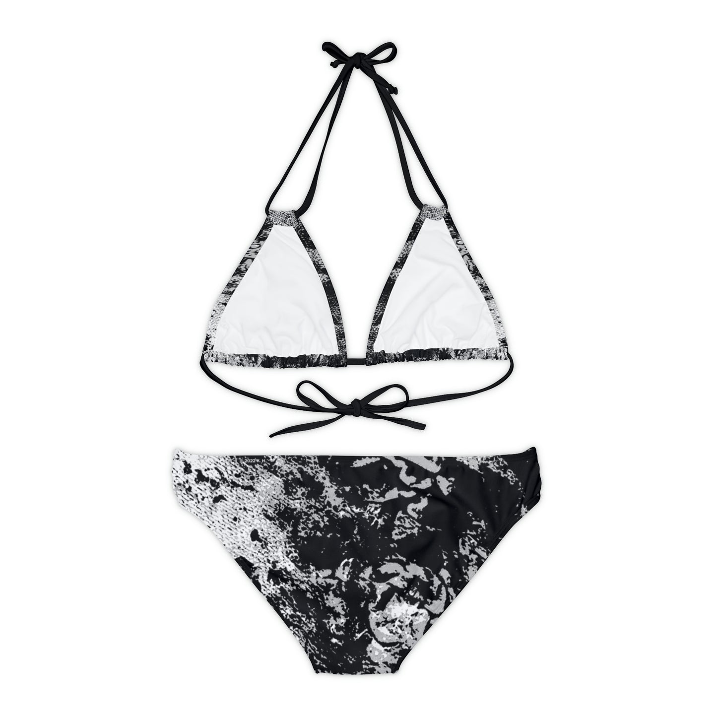 "Mystic Cube" (Cosmic Fusion - Medium Charcoal) - Strappy Bikini Set
