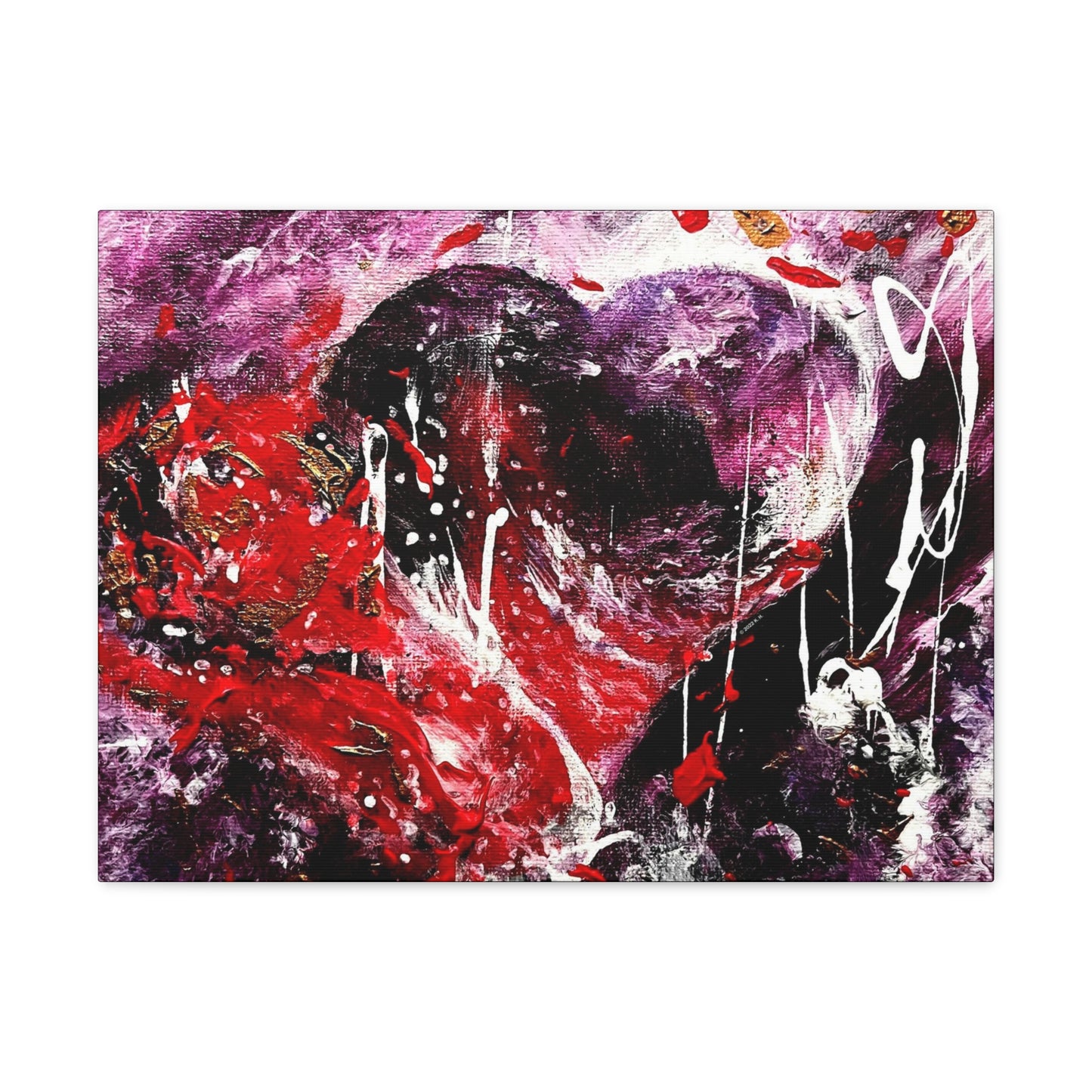 "Dreamy Love" (Scarlet/Plum) - Horizontal Canvas Gallery Wraps
