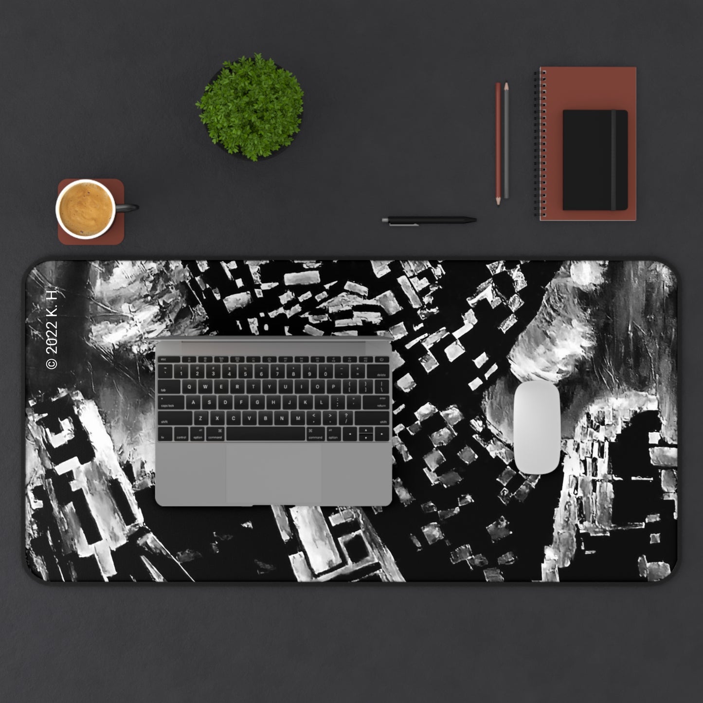"Digital Drift" (Midnight): Gaming Mouse Pad/Desk Mat