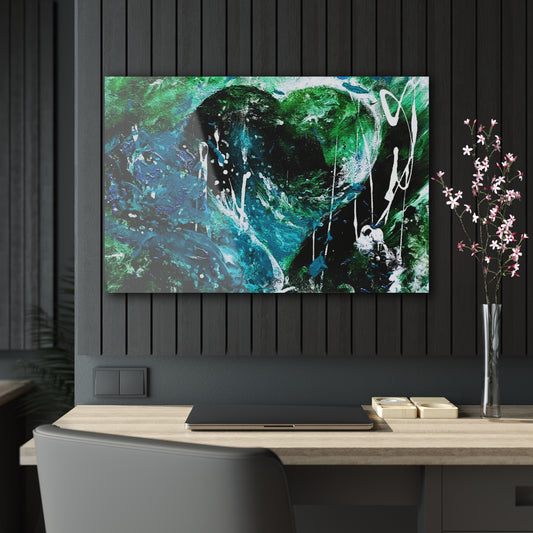 "Dreamy Love" (Forest Green/Teal) - Acrylic Prints