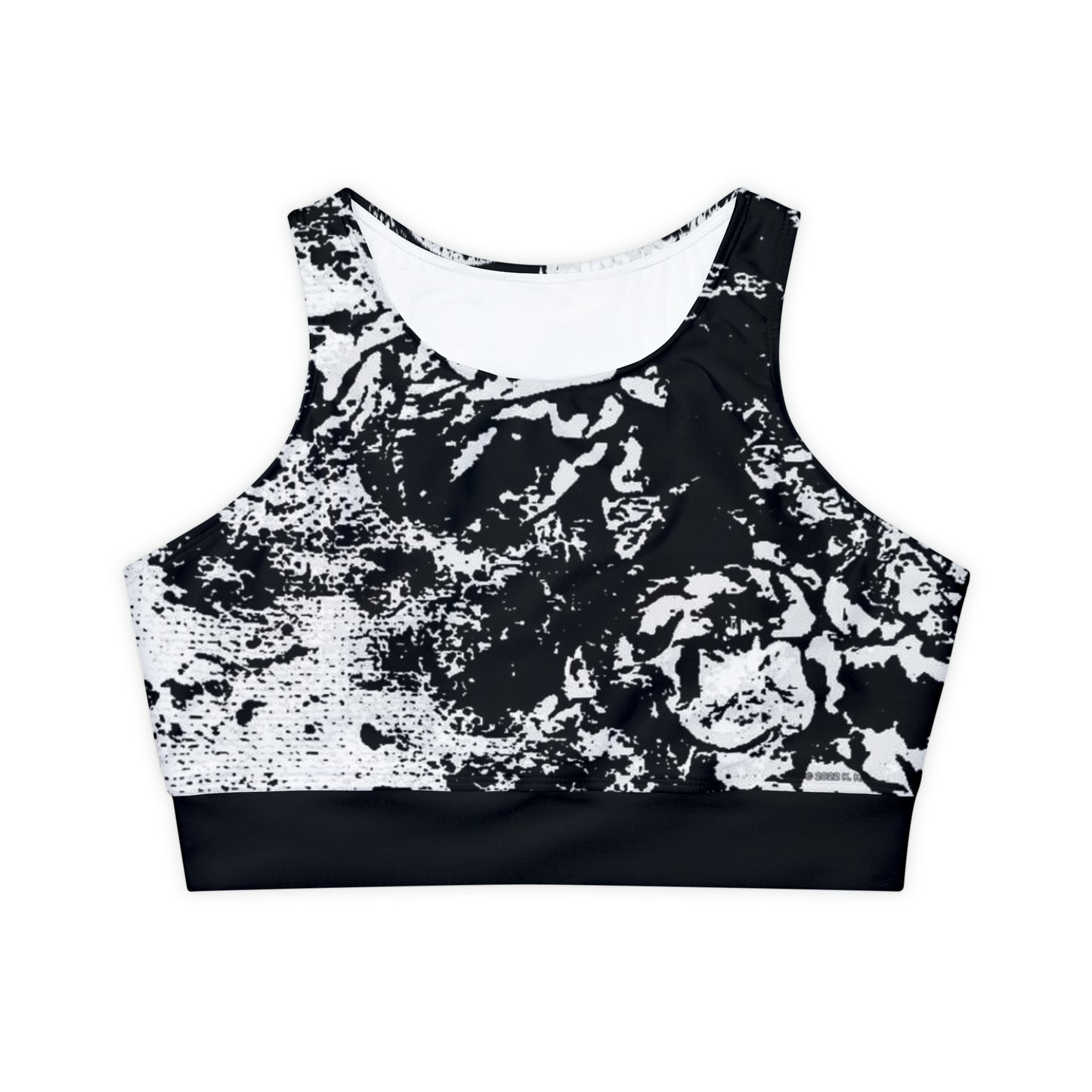 "Mystic Cube" (Cosmic Fusion - Light Charcoal) - Fully Lined, Padded Sports Bra