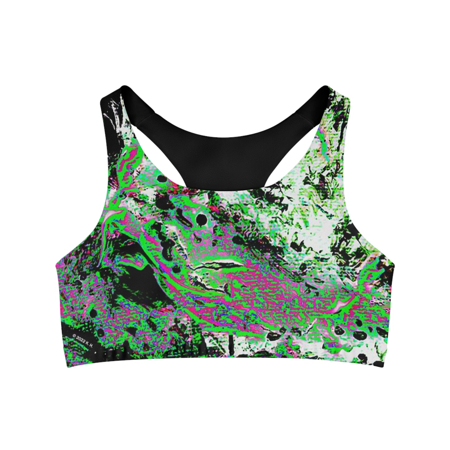 "Dreamy Love" (Cosmic Fusion - Shamrock Green) - Seamless Sports Bra
