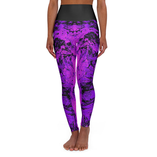"Mystic Cube" (Cosmic Fusion - Violet/Hot Pink) - High Waisted Yoga Leggings