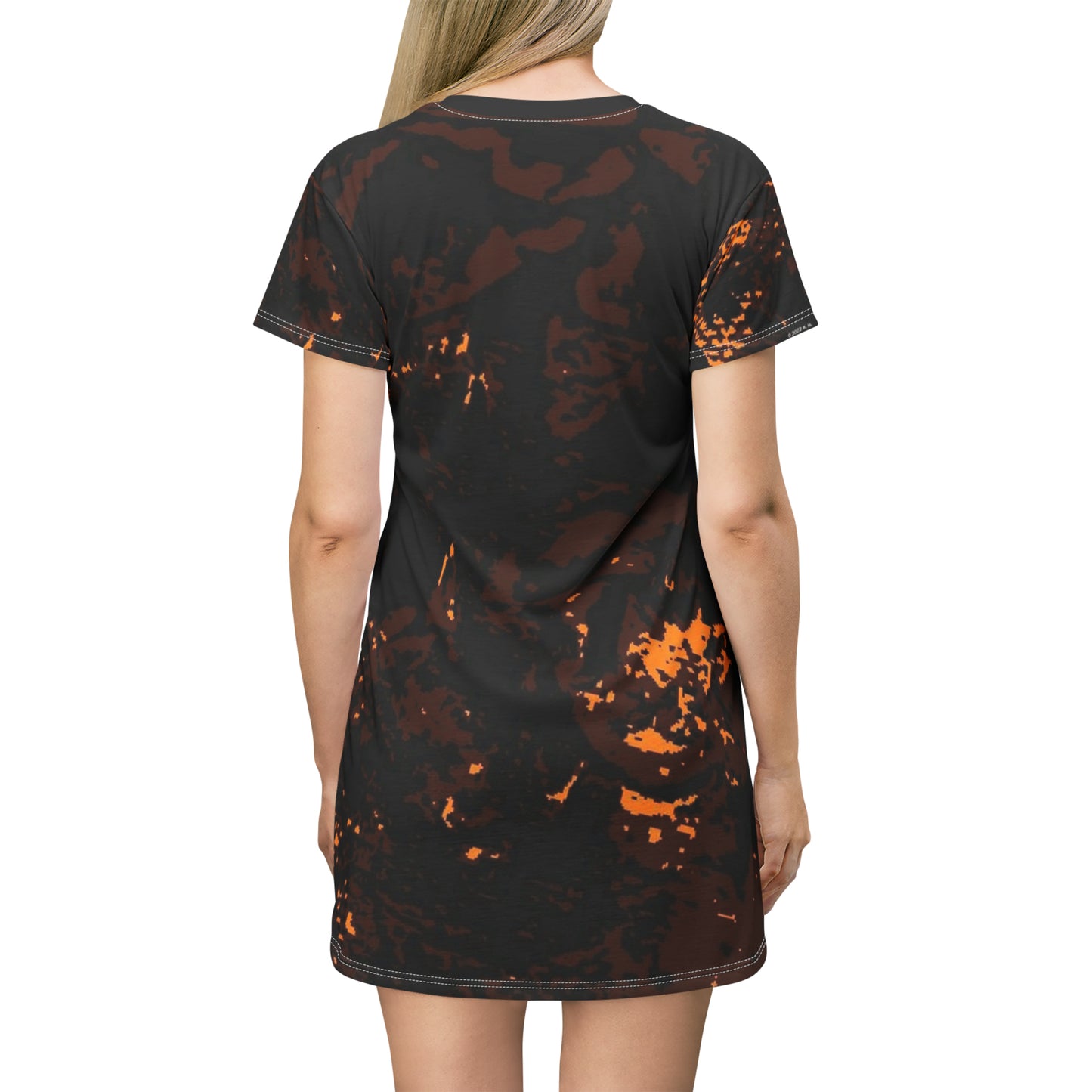 "Mystic Cube" (Cosmic Fusion - Espresso/Topaz) - T-Shirt Dress