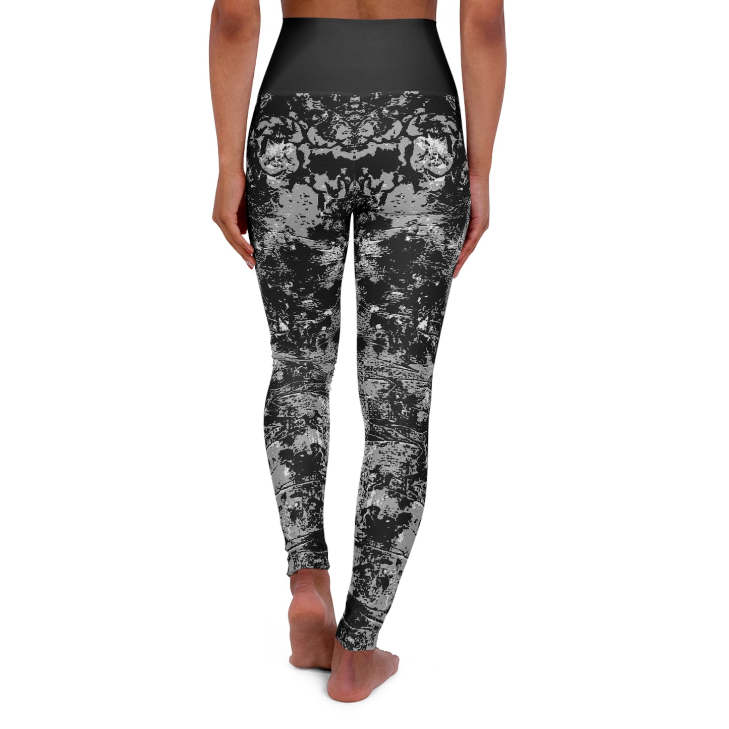"Mystic Cube" (Cosmic Fusion - Medium Charcoal) - High Waisted Yoga Leggings