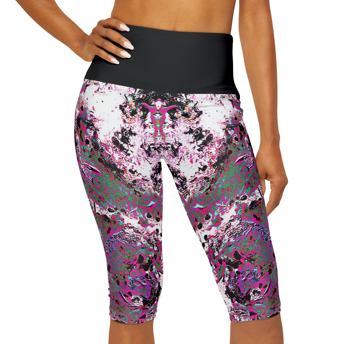 "Dreamy Love" (Cosmic Fusion - Magenta) - Yoga Capri Leggings