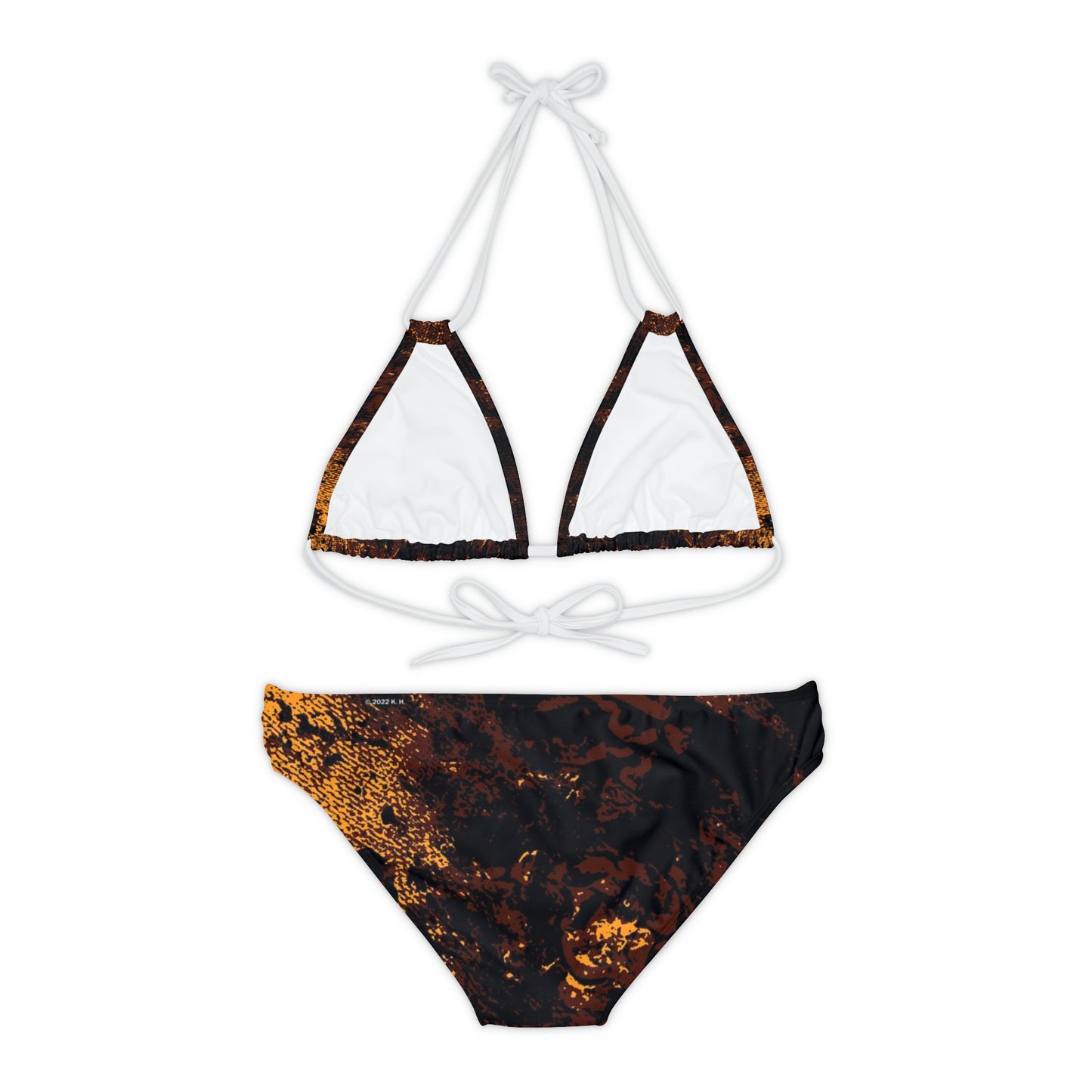 "Mystic Cube" (Cosmic Fusion - Espresso/Topaz) - Strappy Bikini Set